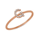 0.05ct 14k Rose Gold Diamond Lady's Ring - Letter G